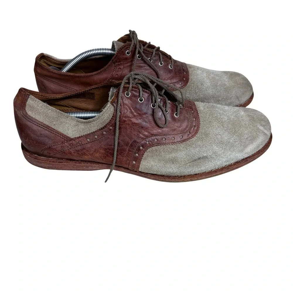 Timberland Earthkeepers Saddle Oxford Mens 10 Brown Grey Leather Suede Brogue
